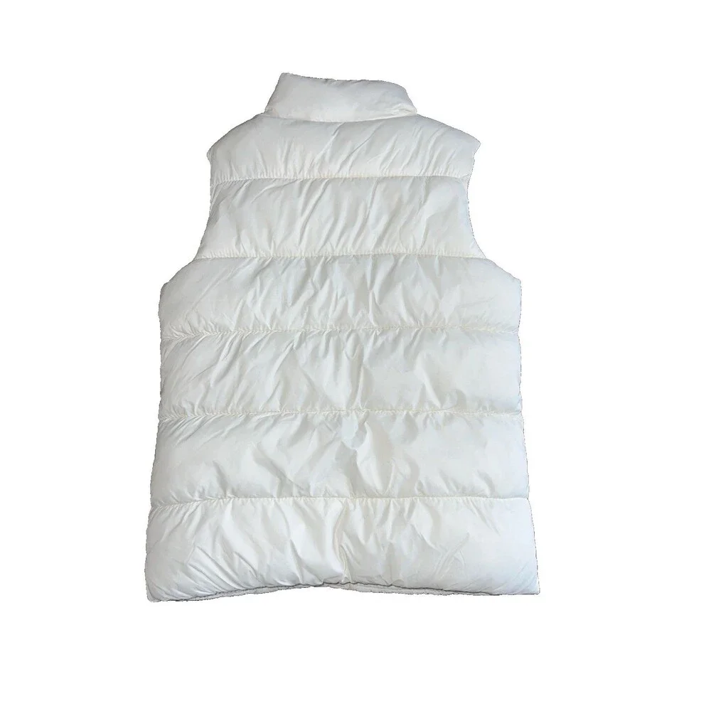 Old‎ Navy Girls Puffer Vest Winter White Size Medium (8) Hiking Skiing Fall